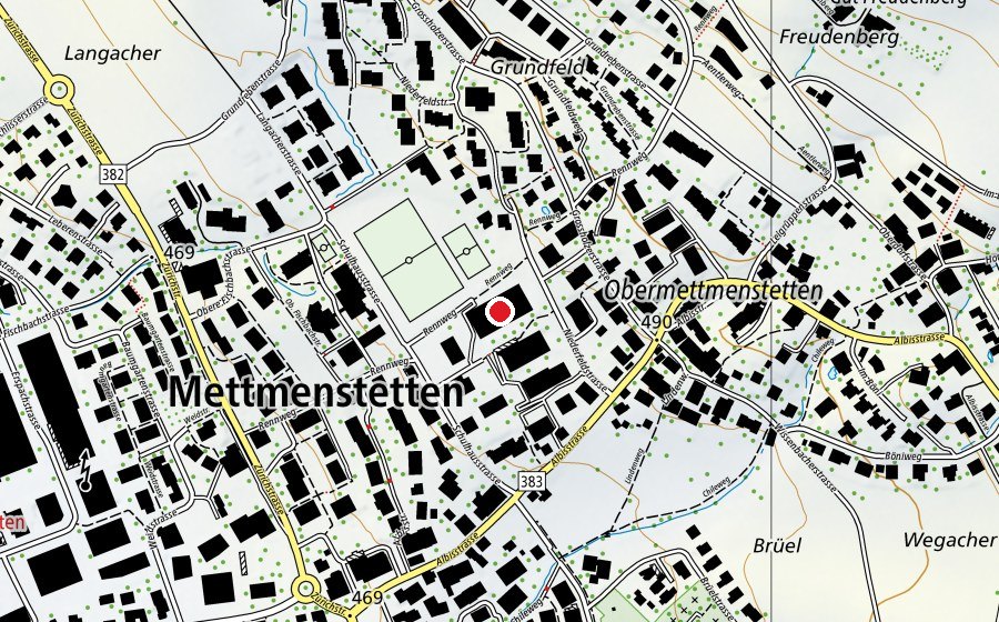 Carte indiquant l’emplacement de Turnhalle Gramatt (Centre sportif)