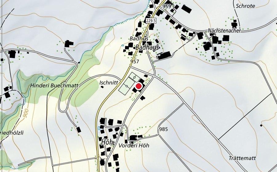 Map showing the location of Turnhalle Hasenäscht (Sports centre)
