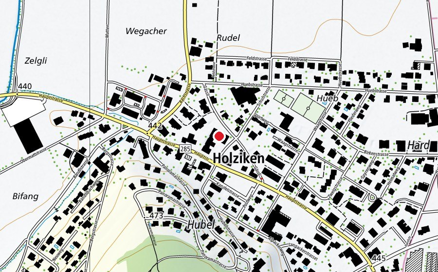 Map showing the location of Turnhalle Holziken (Sports centre)