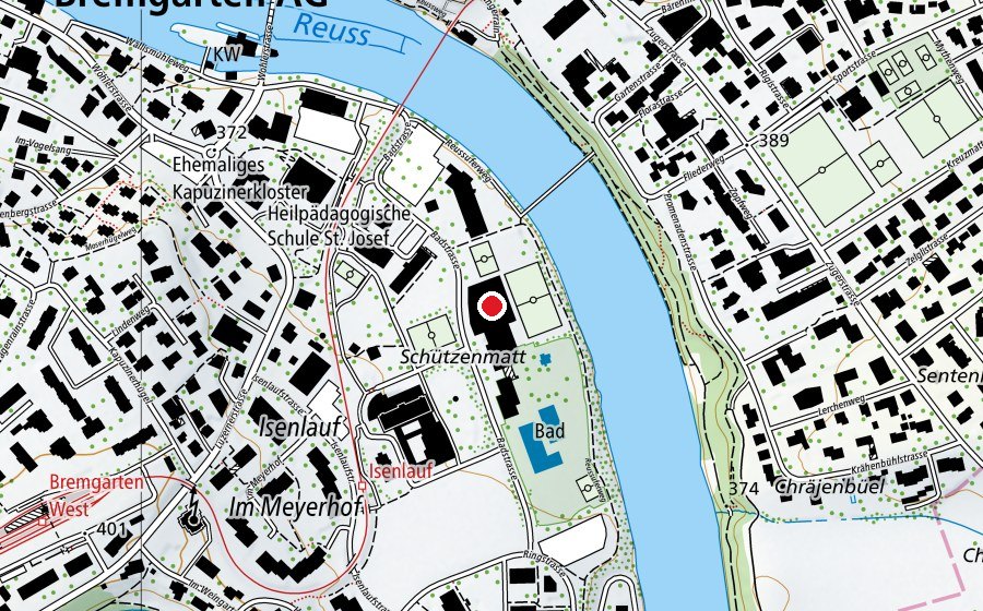 Mappa con la posizione di Turnhalle Isenlauf (Centro sportivo)