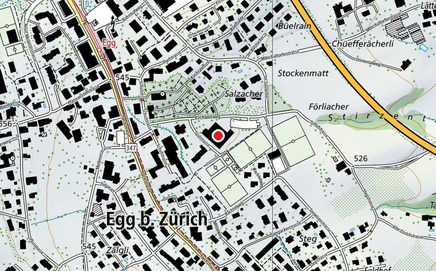 Mappa con la posizione di Turnhalle Kirchwies (Drüfach) (Centro sportivo)