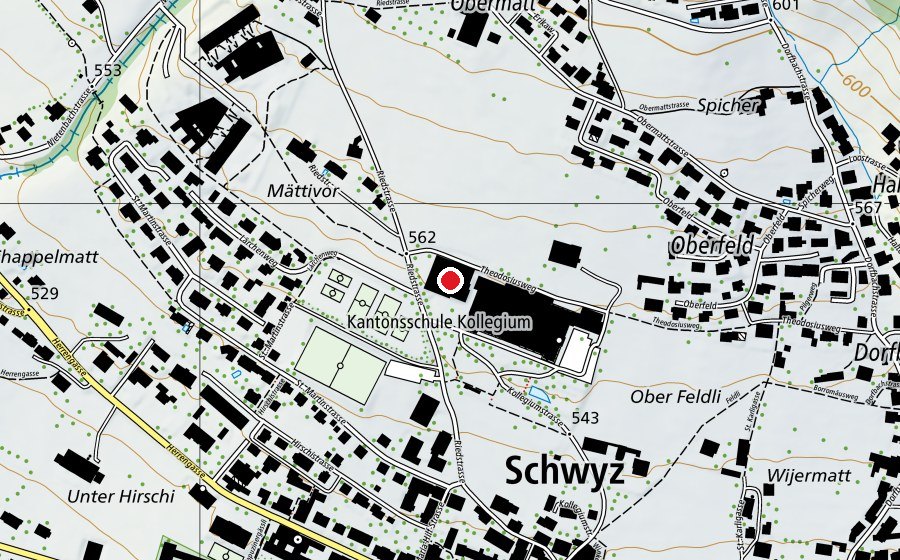 Karte mit dem Standort von Turnhalle Kollegium (Sportanlage)
