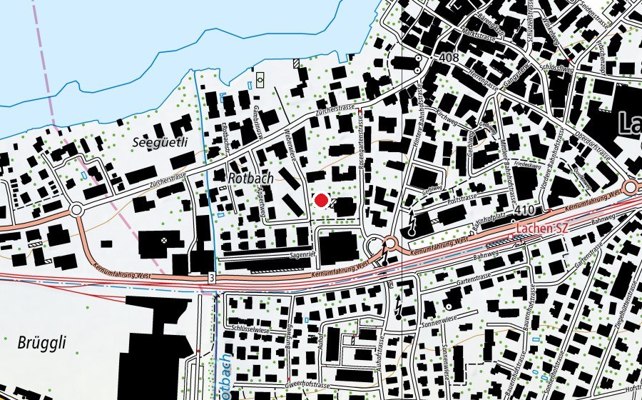 Map showing the location of Turnhalle KV (Sports centre)