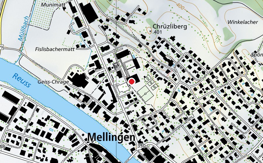 Carte indiquant l’emplacement de Turnhalle (Centre sportif)