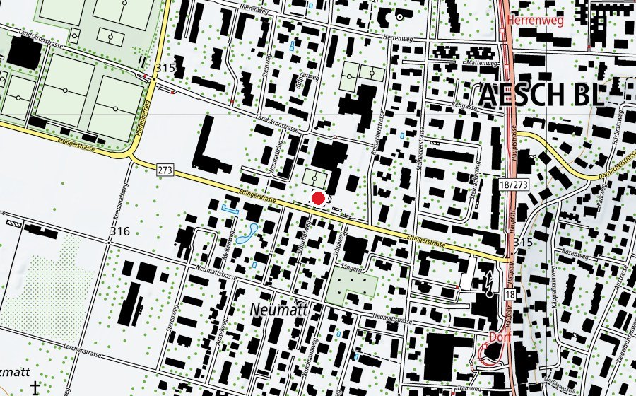 Map showing the location of Turnhalle Neumatt (Sports centre)