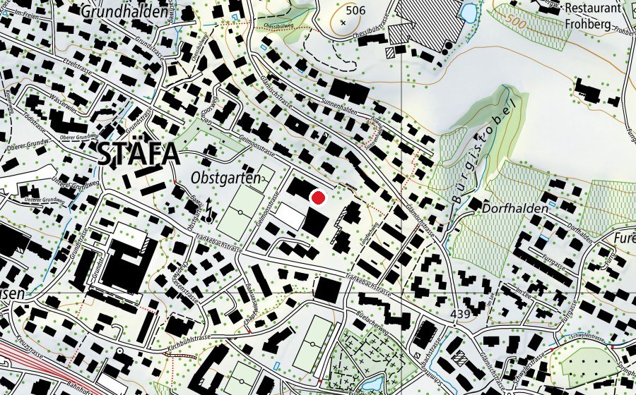 Mappa con la posizione di Turnhalle Obstgarten (Centro sportivo)