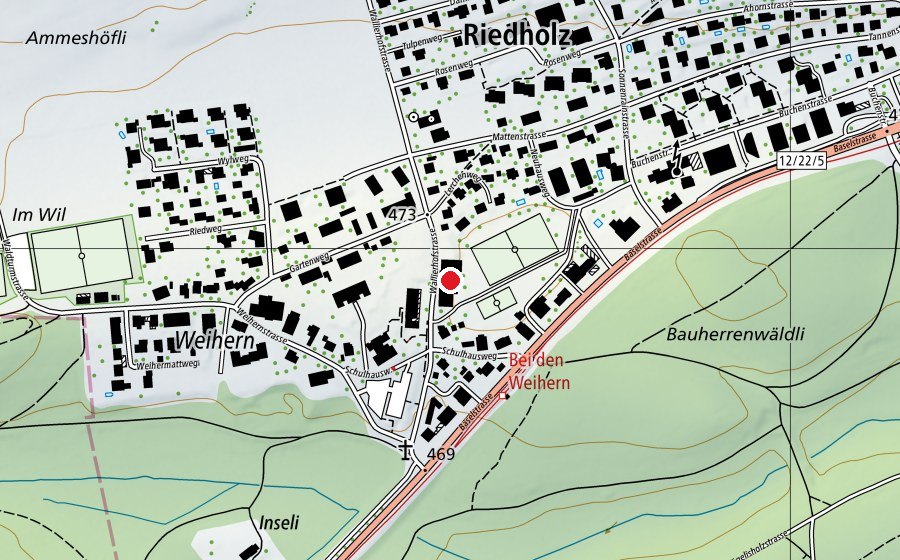 Mappa con la posizione di Turnhalle (Centro sportivo)