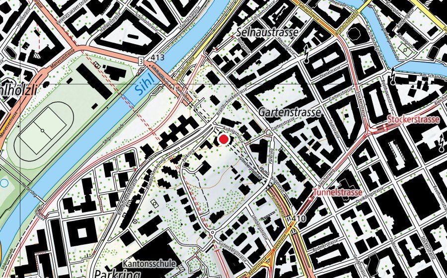 Carte indiquant l’emplacement de Turnhalle Schöllergut (Centre sportif)