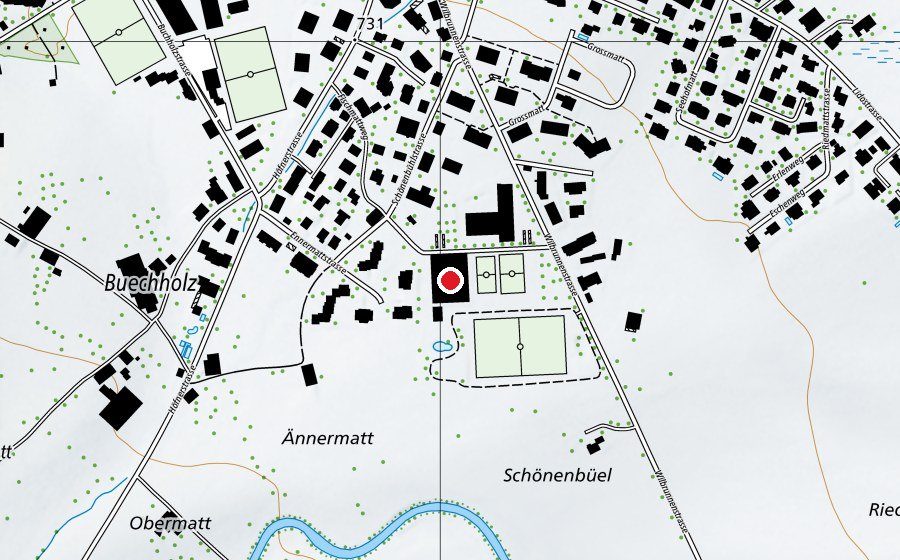 Mappa con la posizione di Turnhalle Schönenbüel (Centro sportivo)