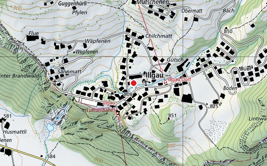 Carte indiquant l’emplacement de Turnhalle Schule Illgau (Centre sportif)