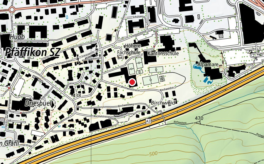 Carte indiquant l’emplacement de Turnhalle Schule Steg (Centre sportif)