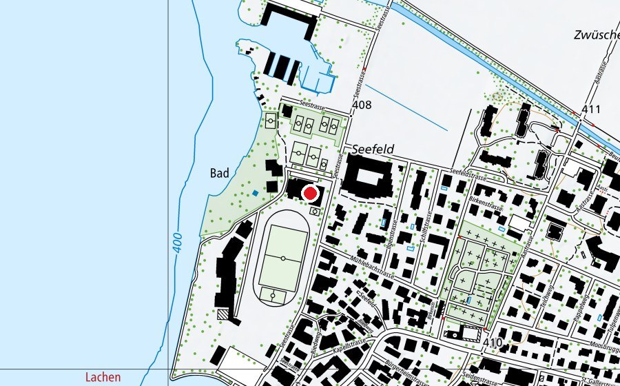 Carte indiquant l’emplacement de Turnhalle Seefeld (Centre sportif)