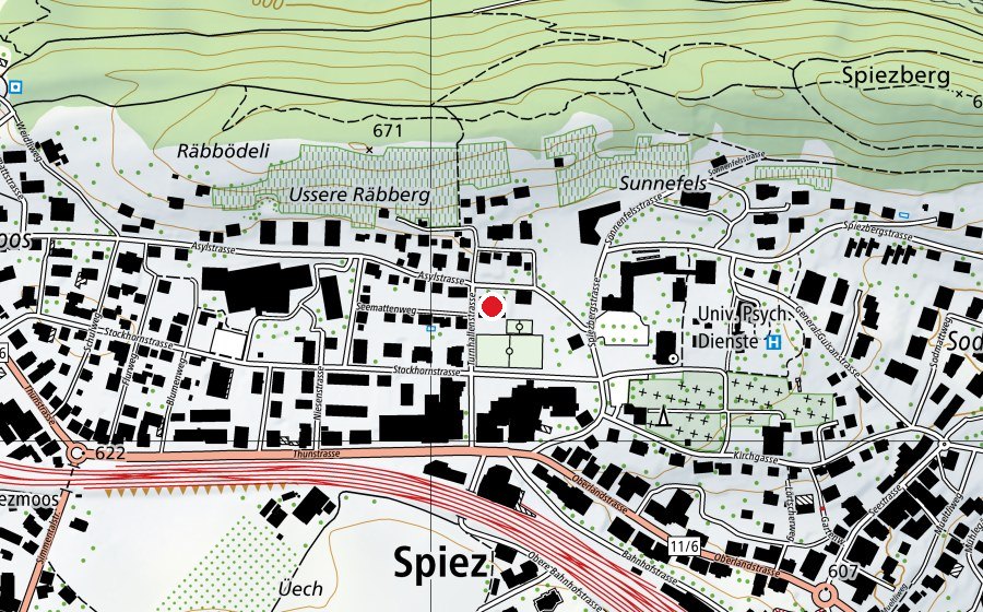 Karte mit dem Standort von Turnhalle Seematte (Sportanlage)