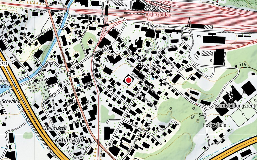 Carte indiquant l’emplacement de Turnhalle Sonnegg (Centre sportif)
