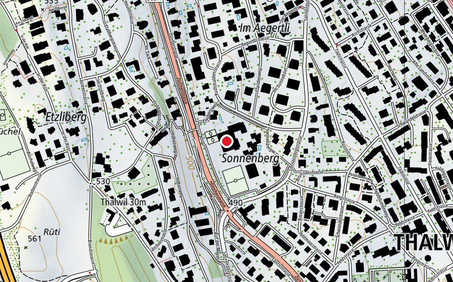 Mappa con la posizione di Turnhalle Sonnenberg (Centro sportivo)