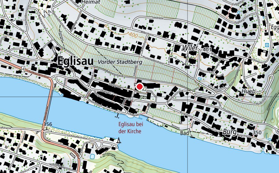 Carte indiquant l’emplacement de Turnhalle Städtli (Centre sportif)