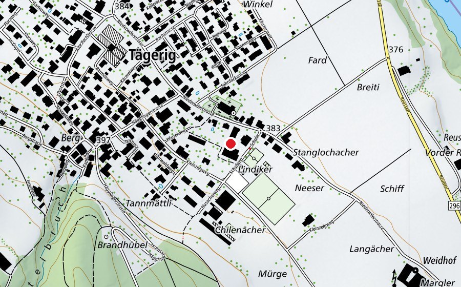 Map showing the location of Turnhalle Tägerig (Sports centre)
