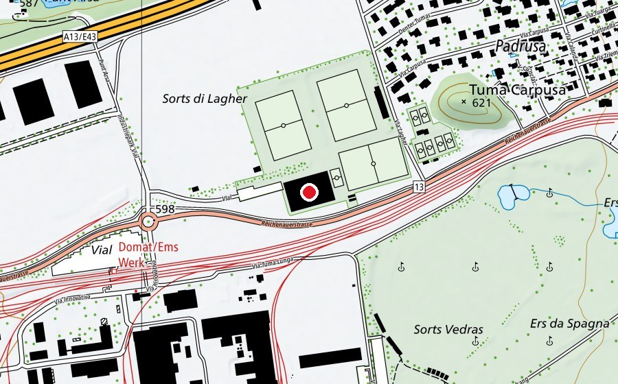 Karte mit dem Standort von Turnhalle Vial (Sportanlage)