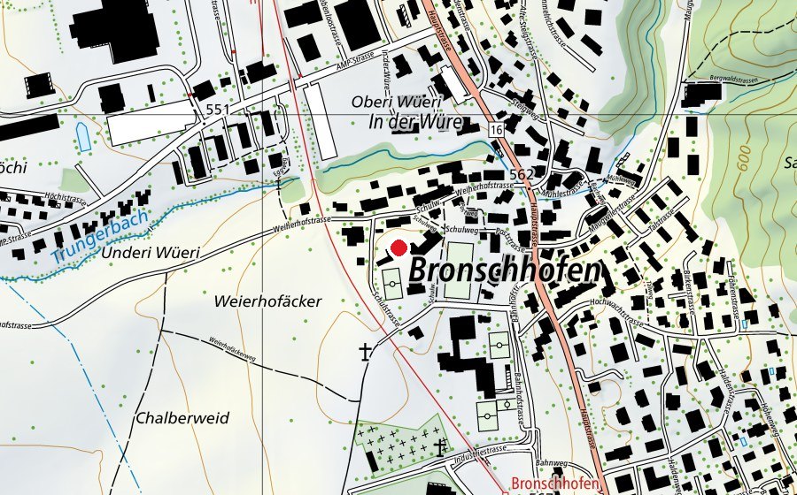 Karte mit dem Standort von Turnhalle (Sportanlage)