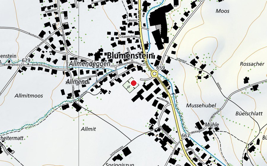 Map showing the location of Turnplatz (Sports centre)