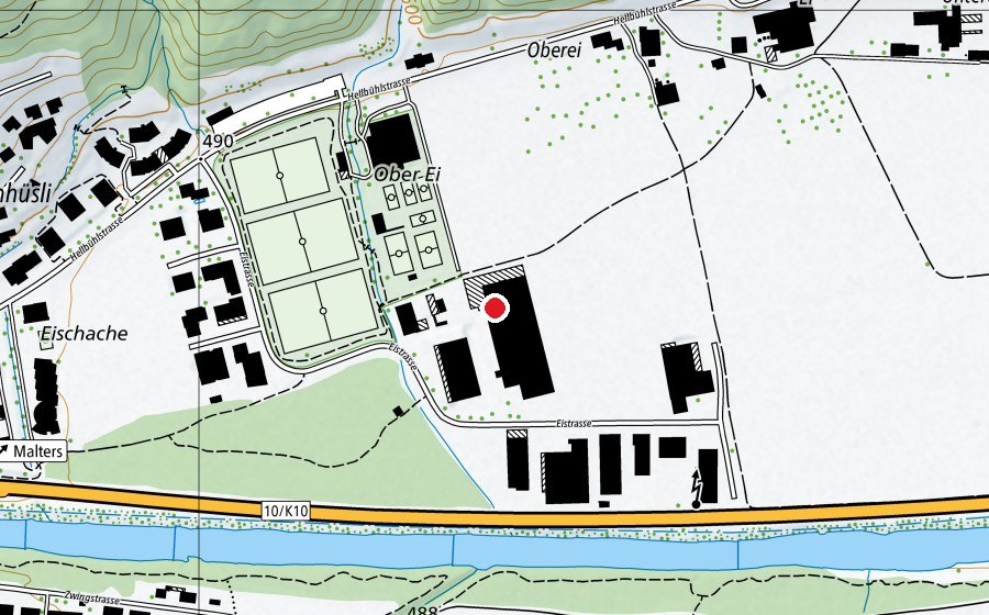 Mappa con la posizione di Turnwerkstatt Zentralschweiz (Centro sportivo)