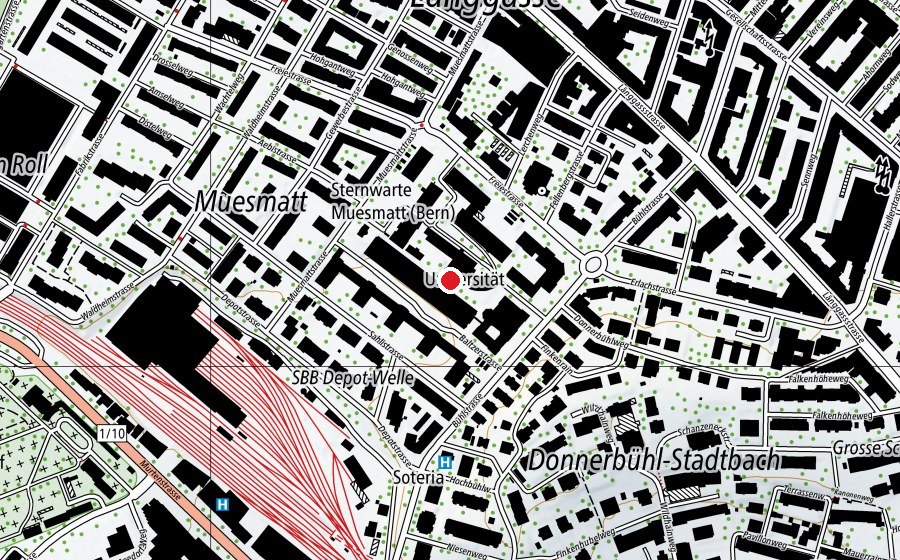 Mappa con la posizione di Uni Turnhalle (Centro sportivo)