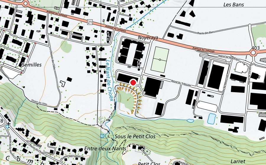 Mappa con la posizione di vertic-halle (Centro sportivo)