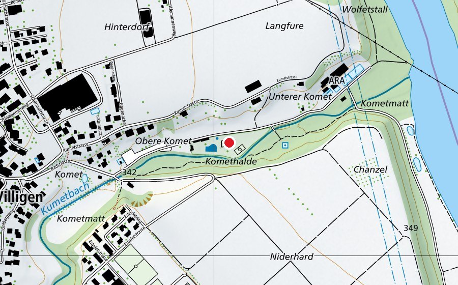 Carte indiquant l’emplacement de Villiger Badi (Centre sportif)