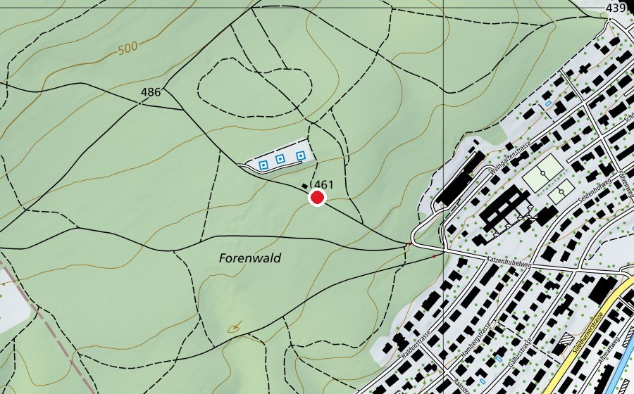 Map showing the location of Vitaparcour (Sports centre)
