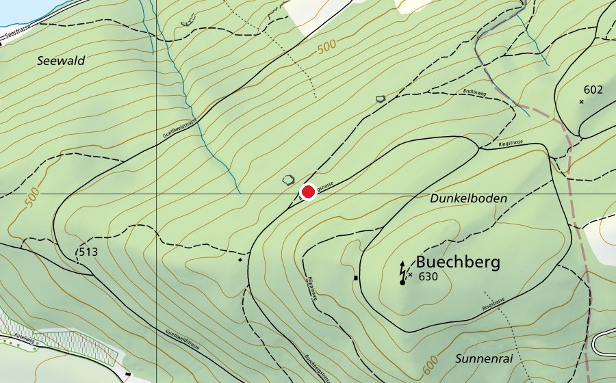 Mappa con la posizione di Vitaparcours Wangen (Centro sportivo)