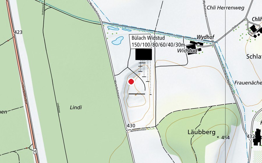 Carte indiquant l’emplacement de Widstud (Centre sportif)
