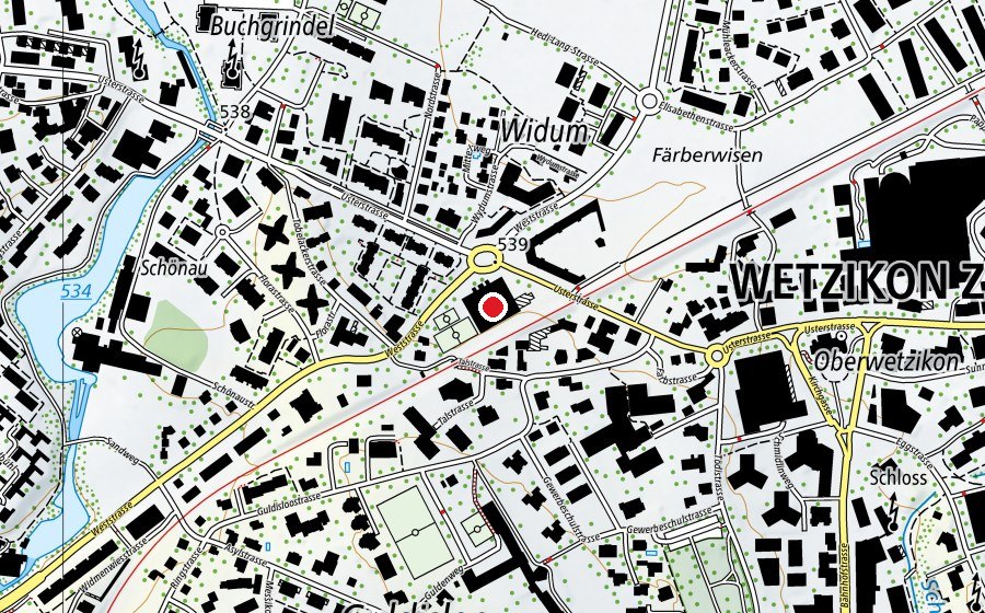 Mappa con la posizione di Widum (Centro sportivo)