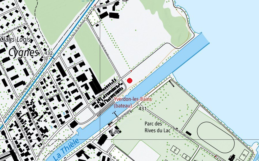 Carte indiquant l’emplacement de Y-Voile (Centre sportif)