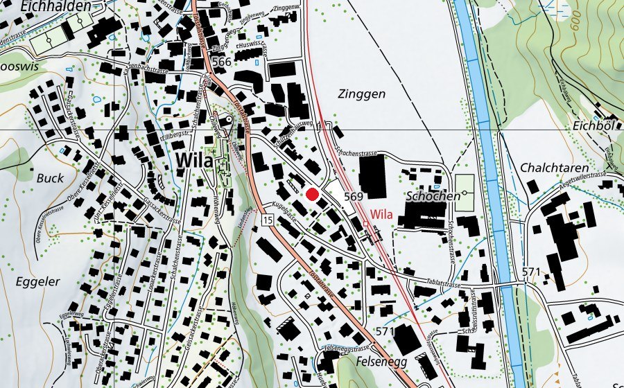 Mappa con la posizione di Yoga + Kinesiologie (Centro sportivo)