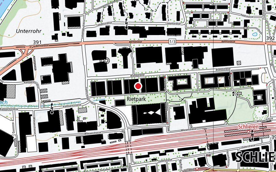 Mappa con la posizione di YogaCorner (Centro sportivo)