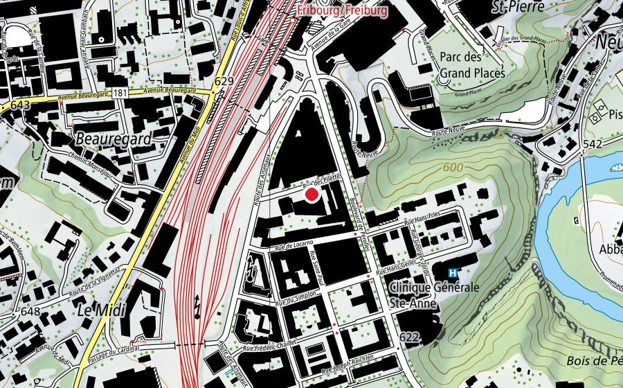 Mappa con la posizione di Yogiface (Centro sportivo)