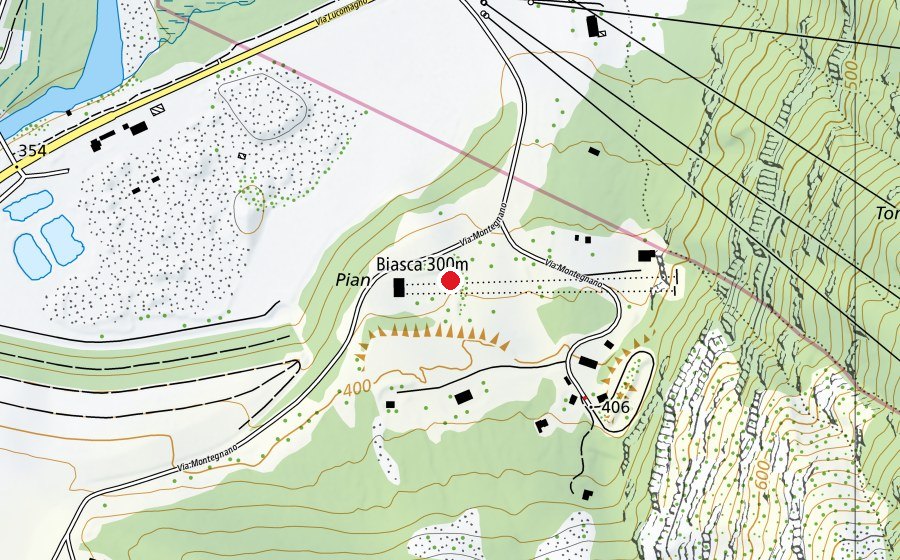 Mappa con la posizione di 100 m (Campo sportivo)