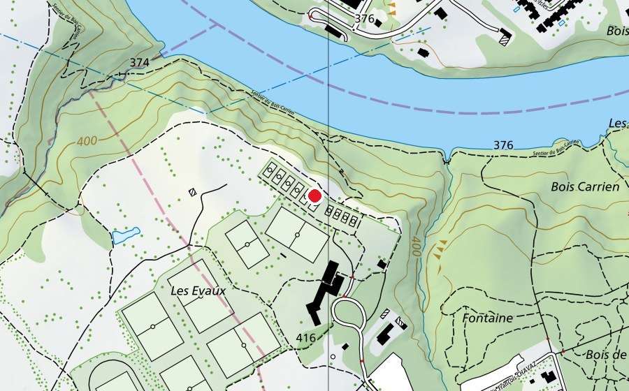 Karte mit dem Standort von 2 (Sportplatz)