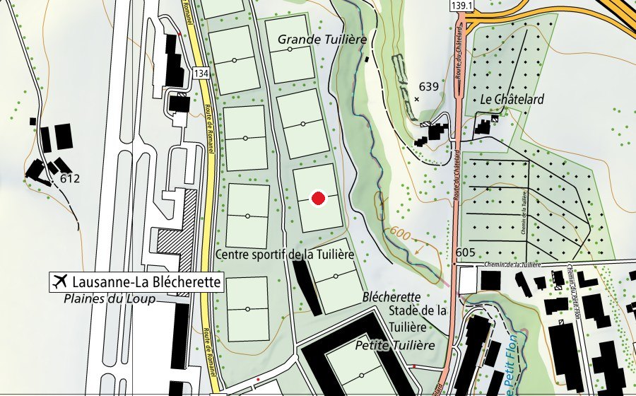 Mappa con la posizione di 3 (Campo sportivo)
