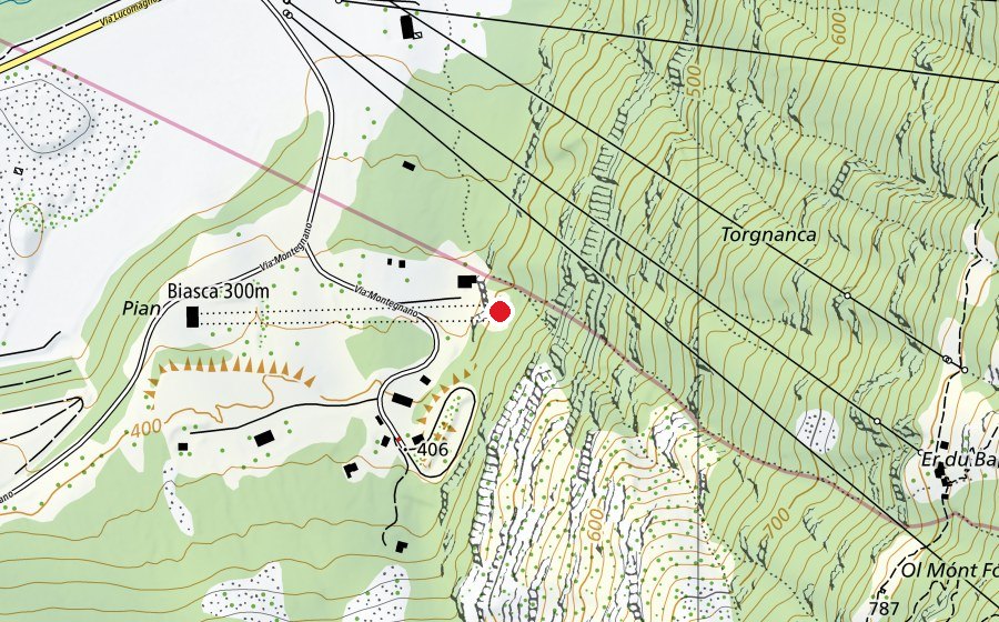 Carte indiquant l’emplacement de 300 m (Terrain de sport)