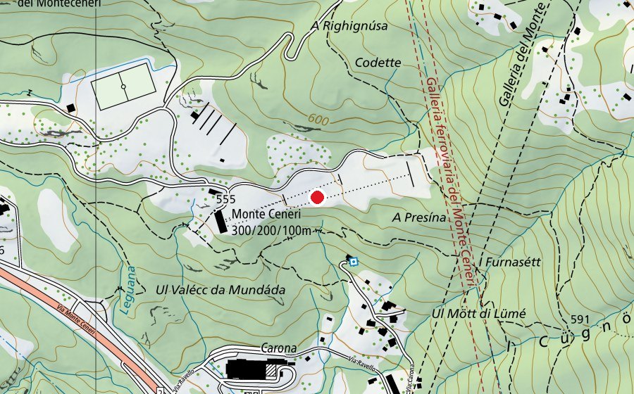 Carte indiquant l’emplacement de 300m (Terrain de sport)