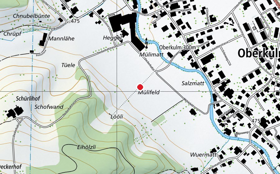 Karte mit dem Standort von 300m (Sportplatz)