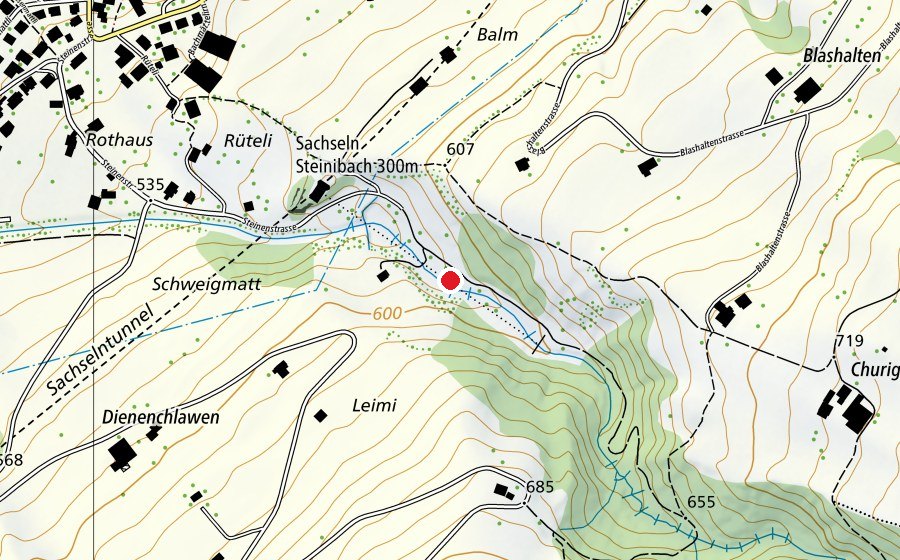 Map showing the location of 300m Schiessanlage (Sports field)