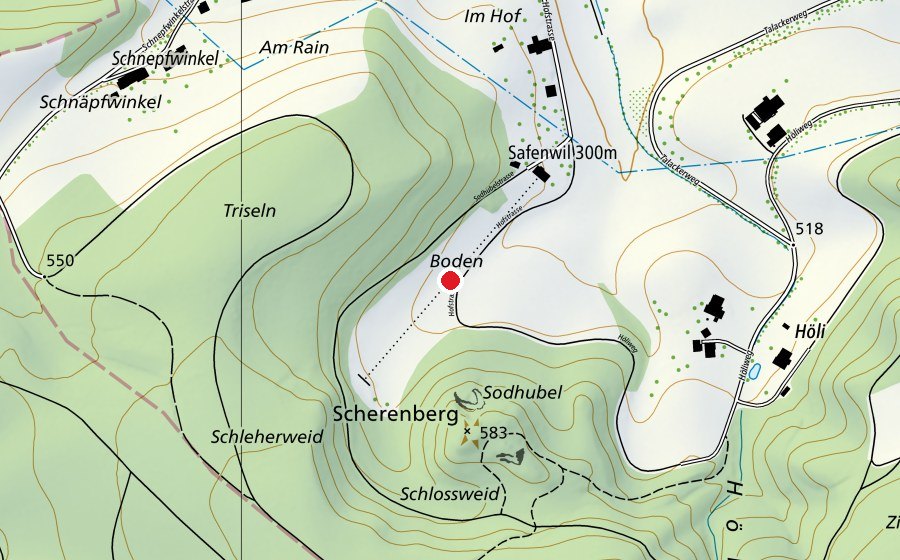 Mappa con la posizione di 300m Schiessstand Safenwil (Campo sportivo)