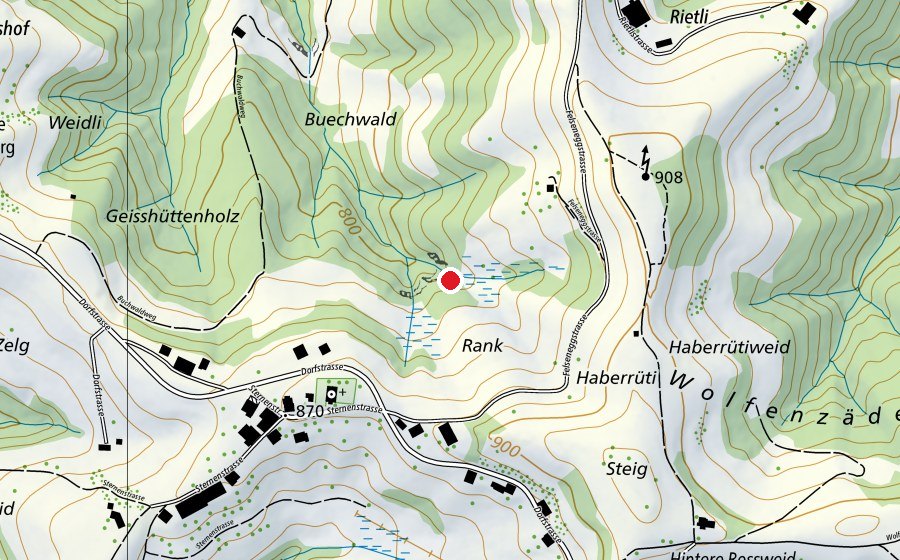 Karte mit dem Standort von 300m Schiesstand (Sportplatz)