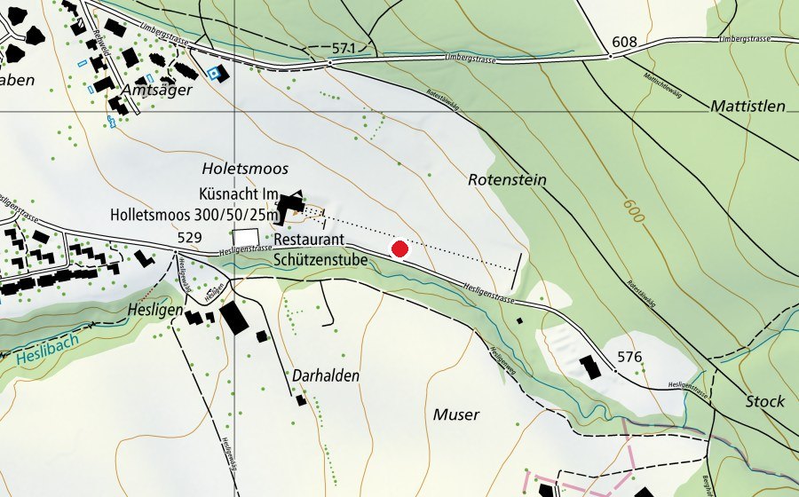 Karte mit dem Standort von 330-Meter Schiessanlage Holletsmoos (Sportplatz)