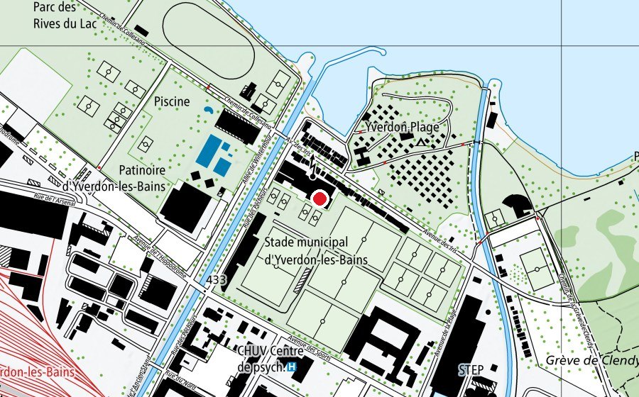 Map showing the location of 5 (Sports field)