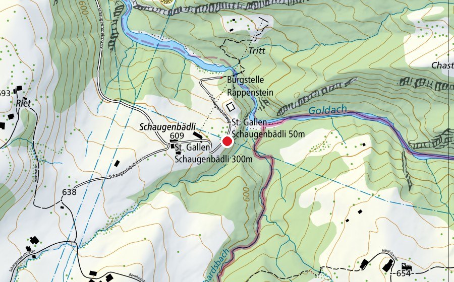 Map showing the location of 50m Schiesstand (Sports field)