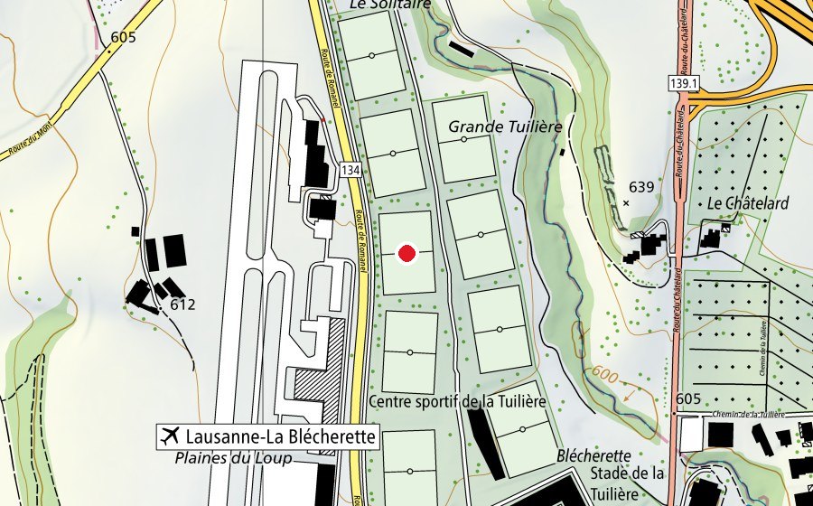 Map showing the location of 6 (Sports field)