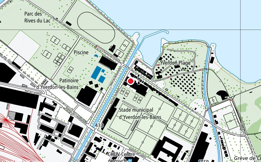 Map showing the location of 7 (Sports field)
